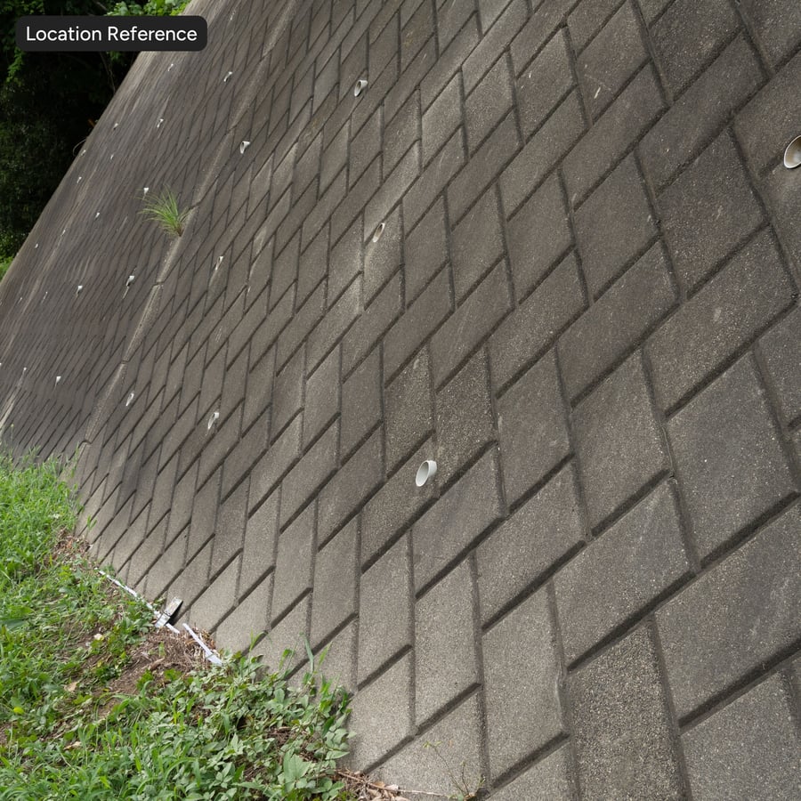 Textura de muro de contenção de blocos de betão em espinha de peixe