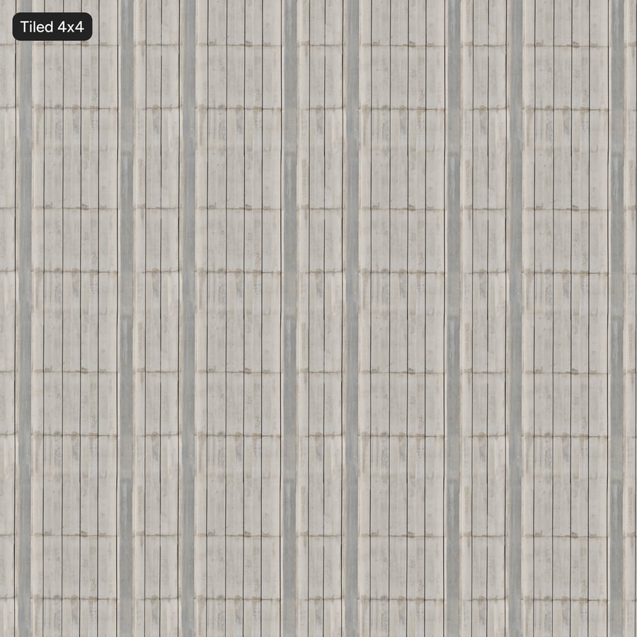 Ribbed Panel Form Concrete Wall Texture, White and Gray