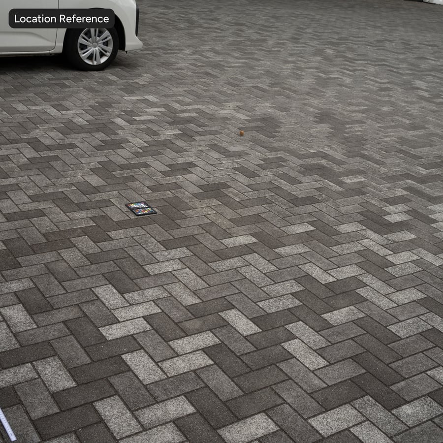 Herringbone Concrete Paver Texture, Two-Tone Gray