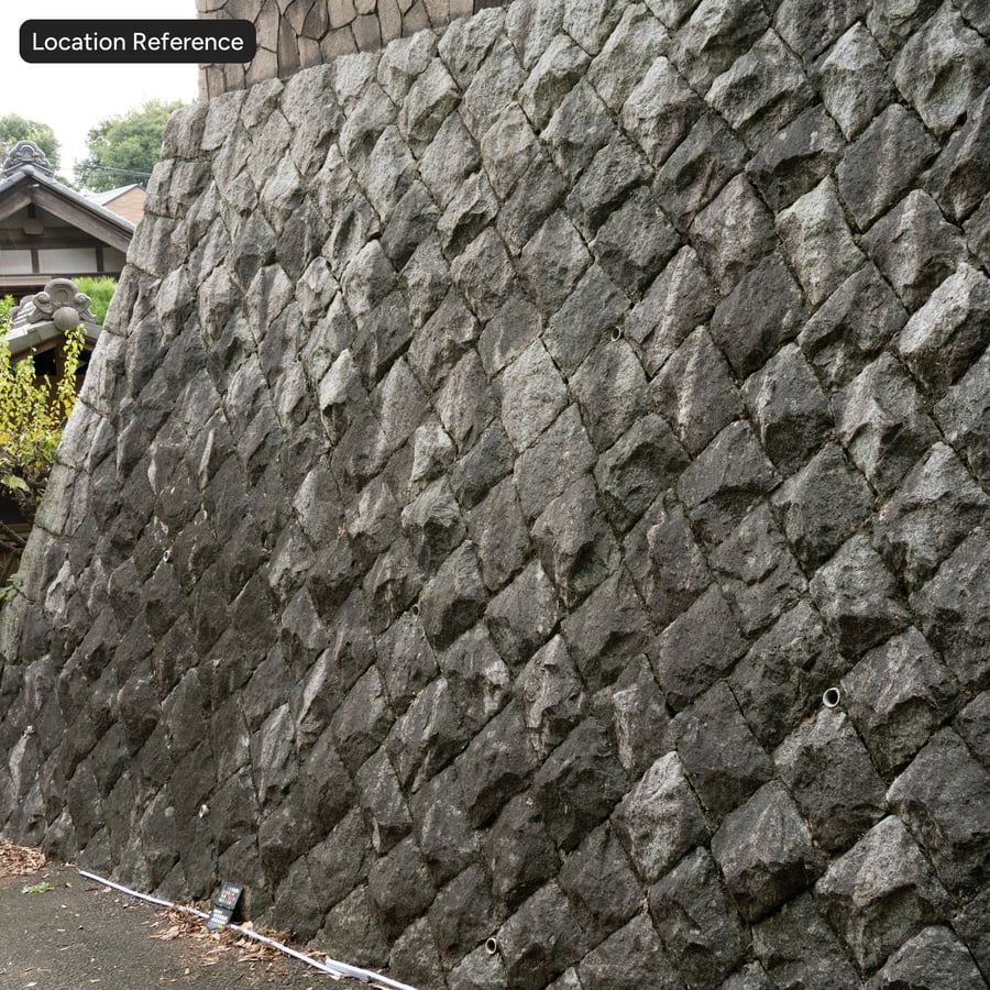 Mossy Diamond Pattern Stone Wall Texture