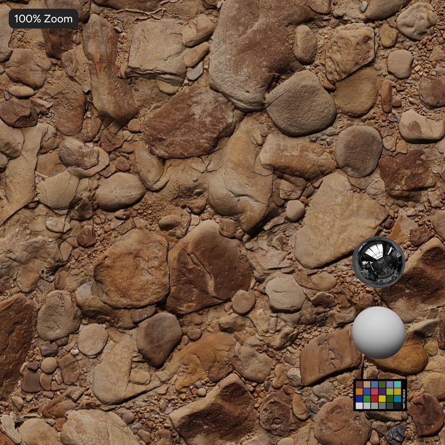 Textura de solo Round River Rocks, bronzeado