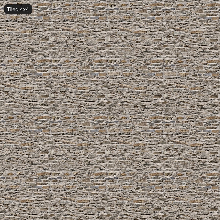 Rubble Stone Wall Texture, Plastered Gray