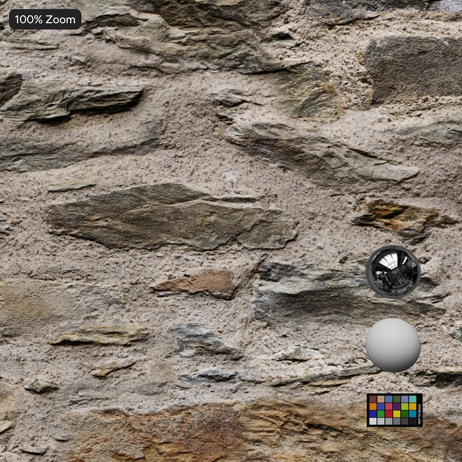 Rubble Stone Wall Texture, Plastered Gray