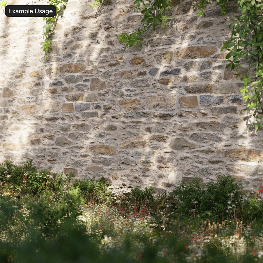 Rubble Stone Wall Texture, Plastered Gray