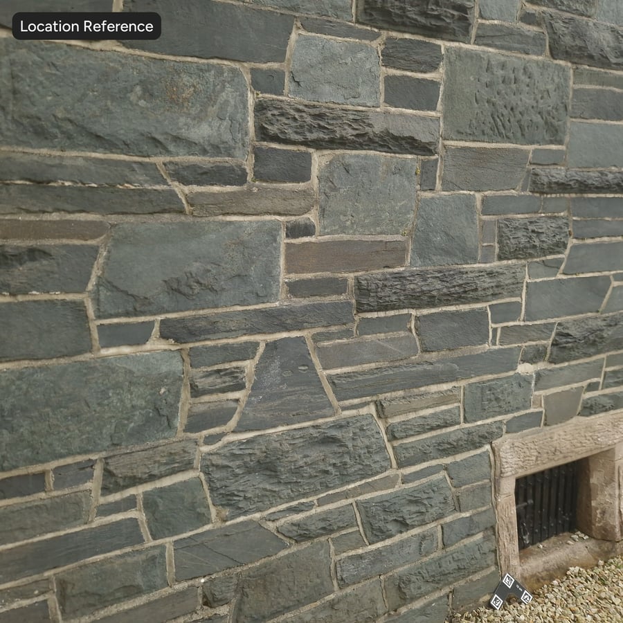 Rough Cut Slate Stone Wall Texture, Gray