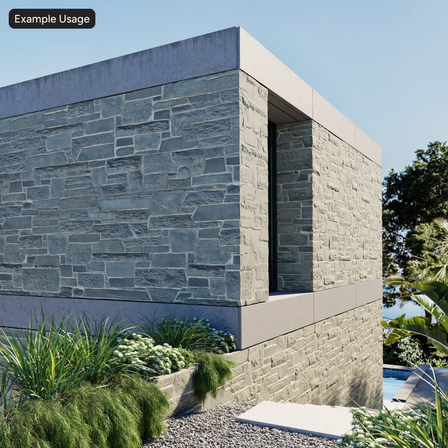 Rough Cut Slate Stone Wall Texture, Gray