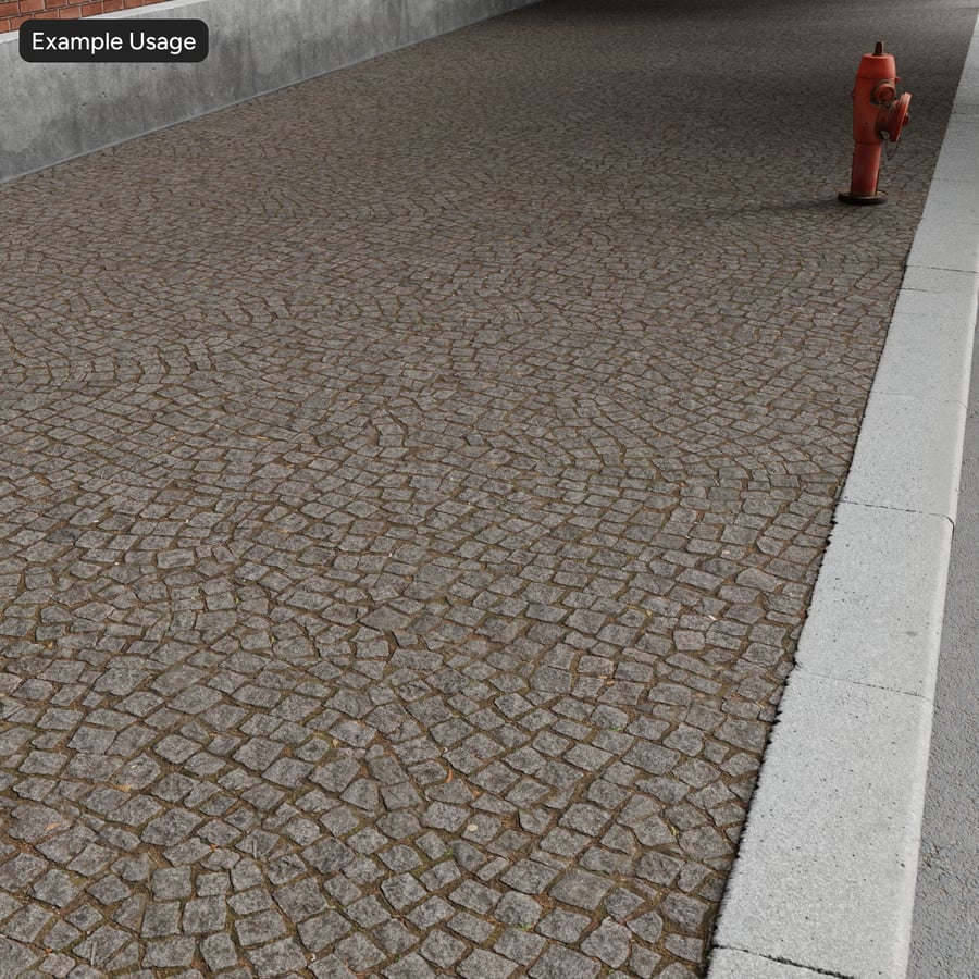 Old Cobblestone with Pine Needles Texture