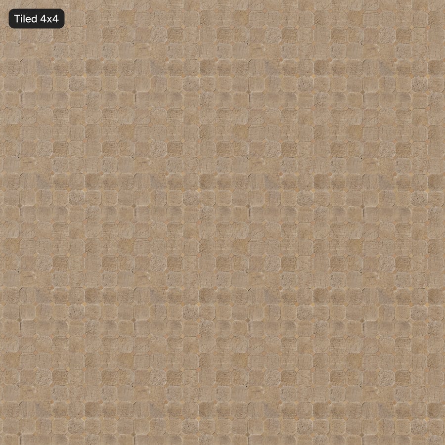 Vuile achthoekige kalksteen bestrating, beige
