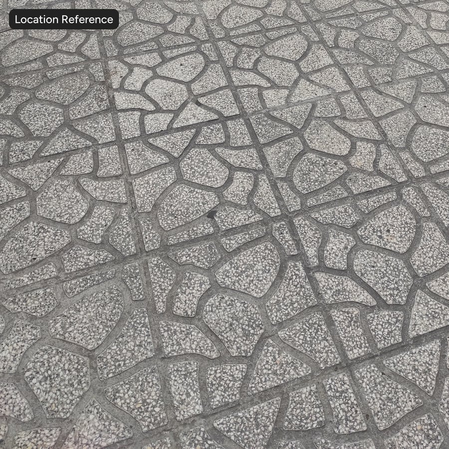 Aggregate Terrazzo Stone Paver Texture, beżowy