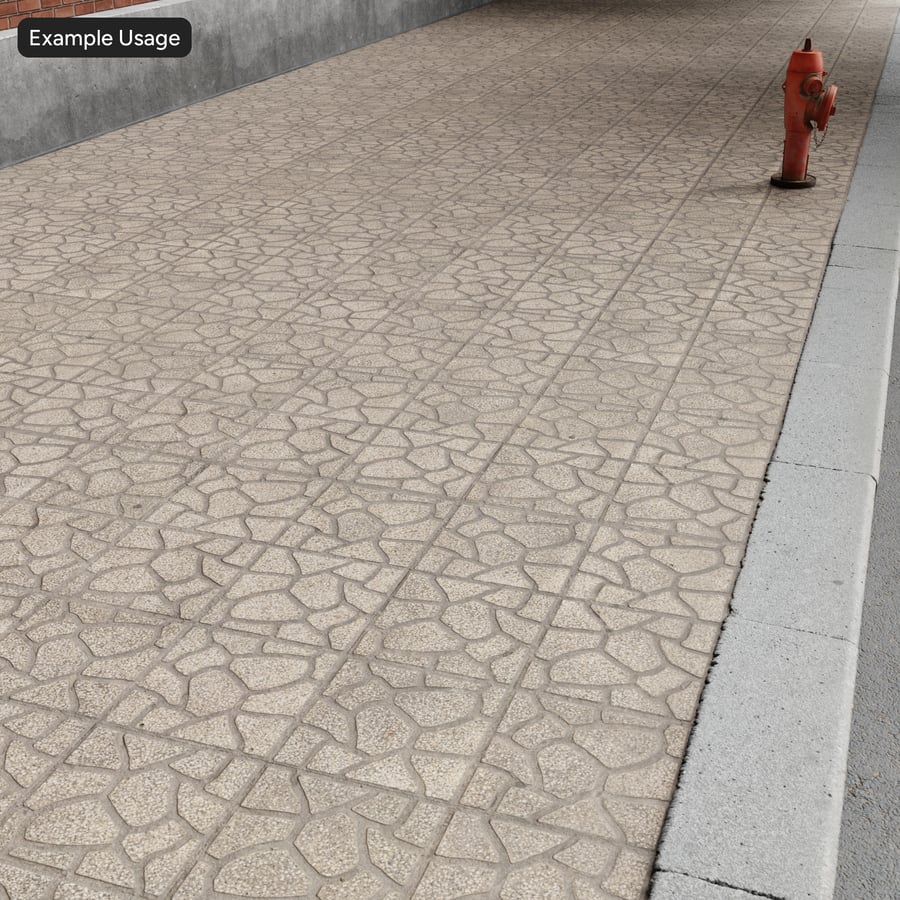 Aggregate Terrazzo Stone Paver Texture, beżowy