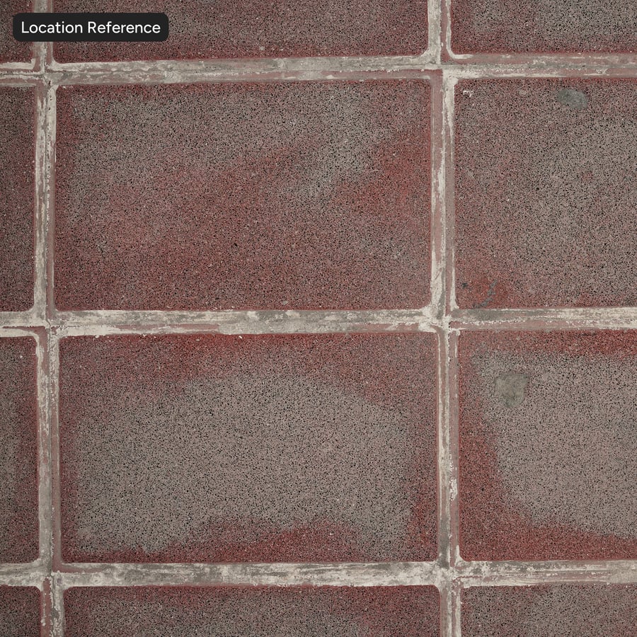 Tekstur Trotoar Blok Beton Kotor, Merah