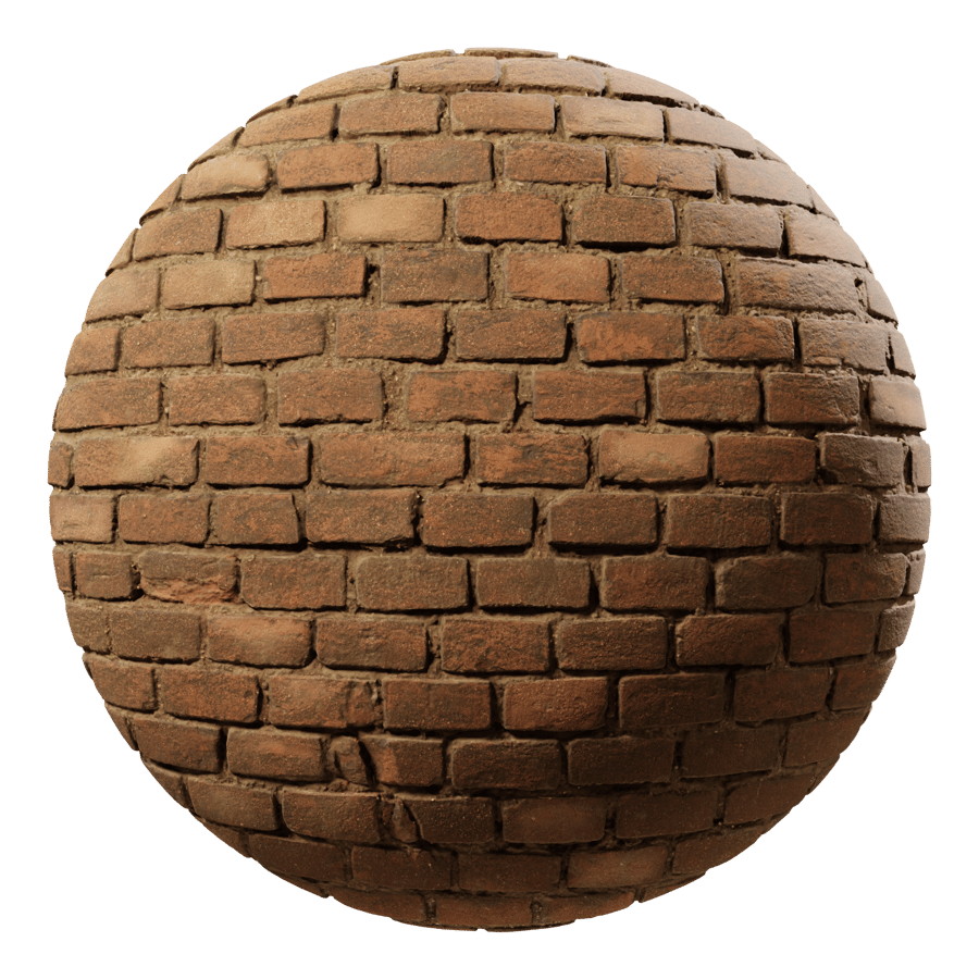 Aged Running Bond Brick Wall Texture, Brown