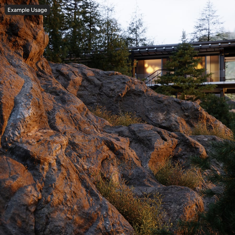 Dark Basalt Cliff Rock Texture