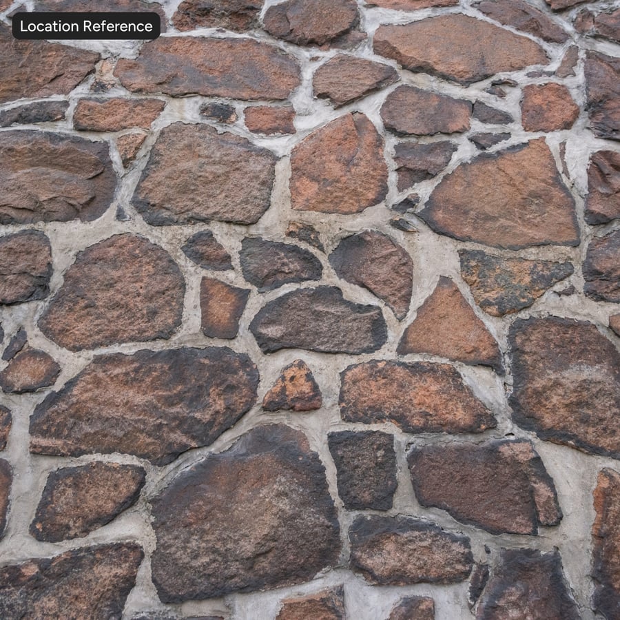 Textura irregular de piedra y mortero para revestimientos murales