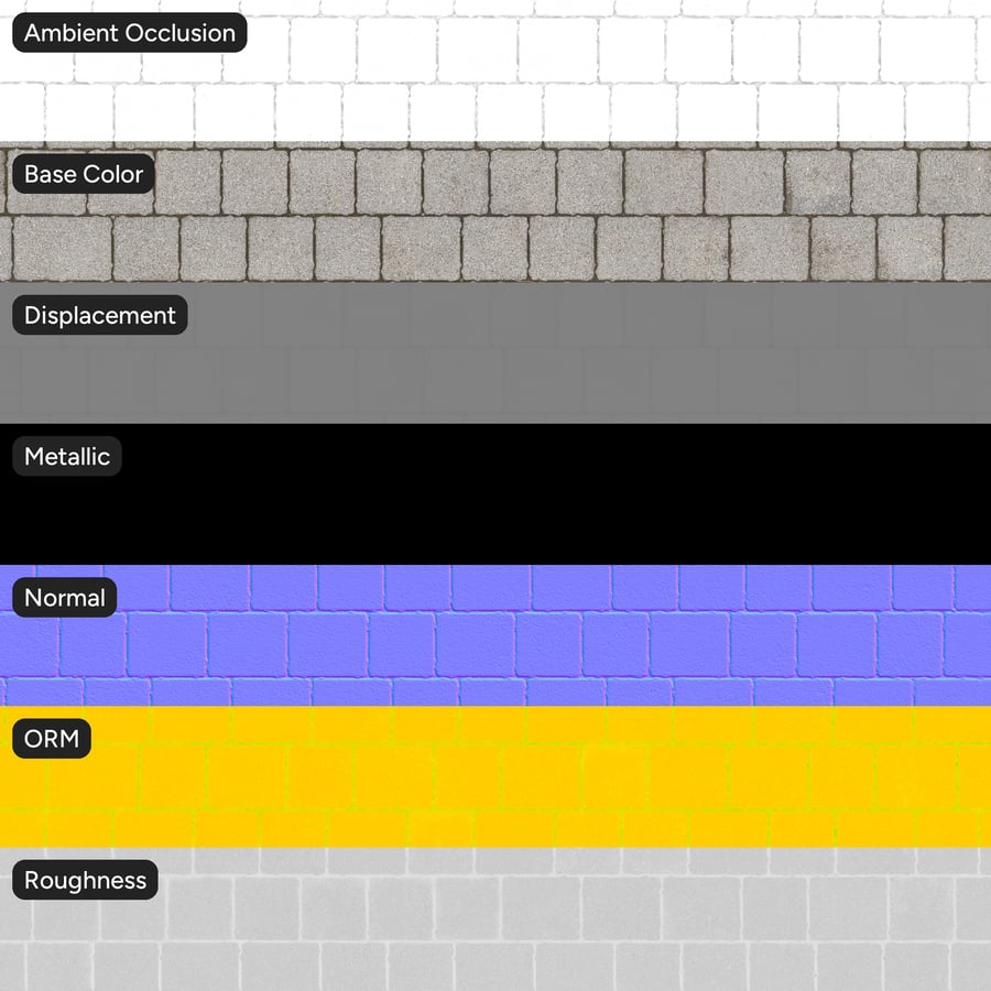 Running Concrete Paver Texture, White