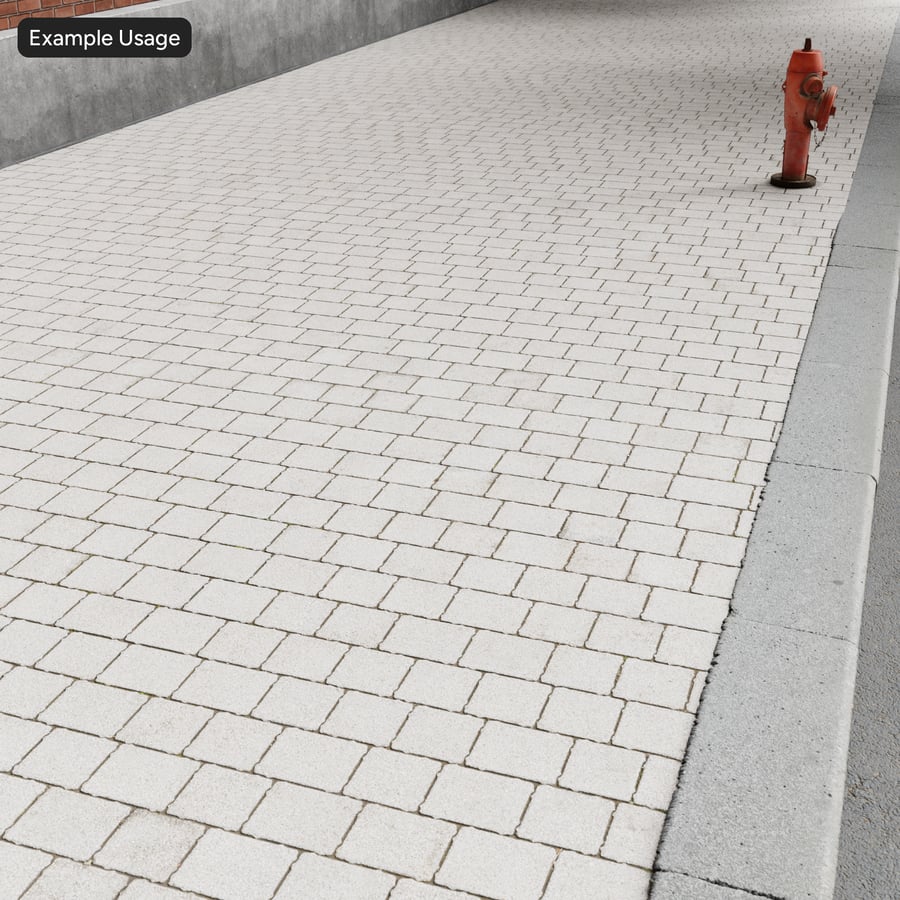 Running Concrete Paver Texture, White
