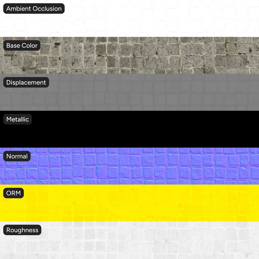 Dirty Worn Square Cobblestone Texture