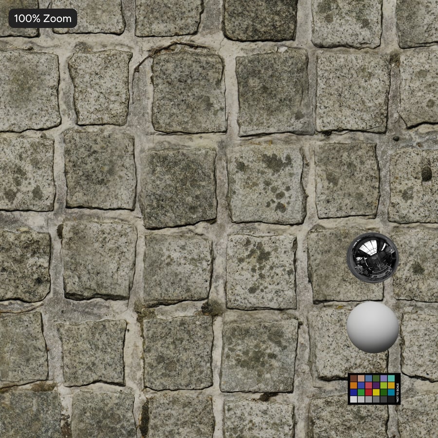 Dirty Worn Square Cobblestone Texture