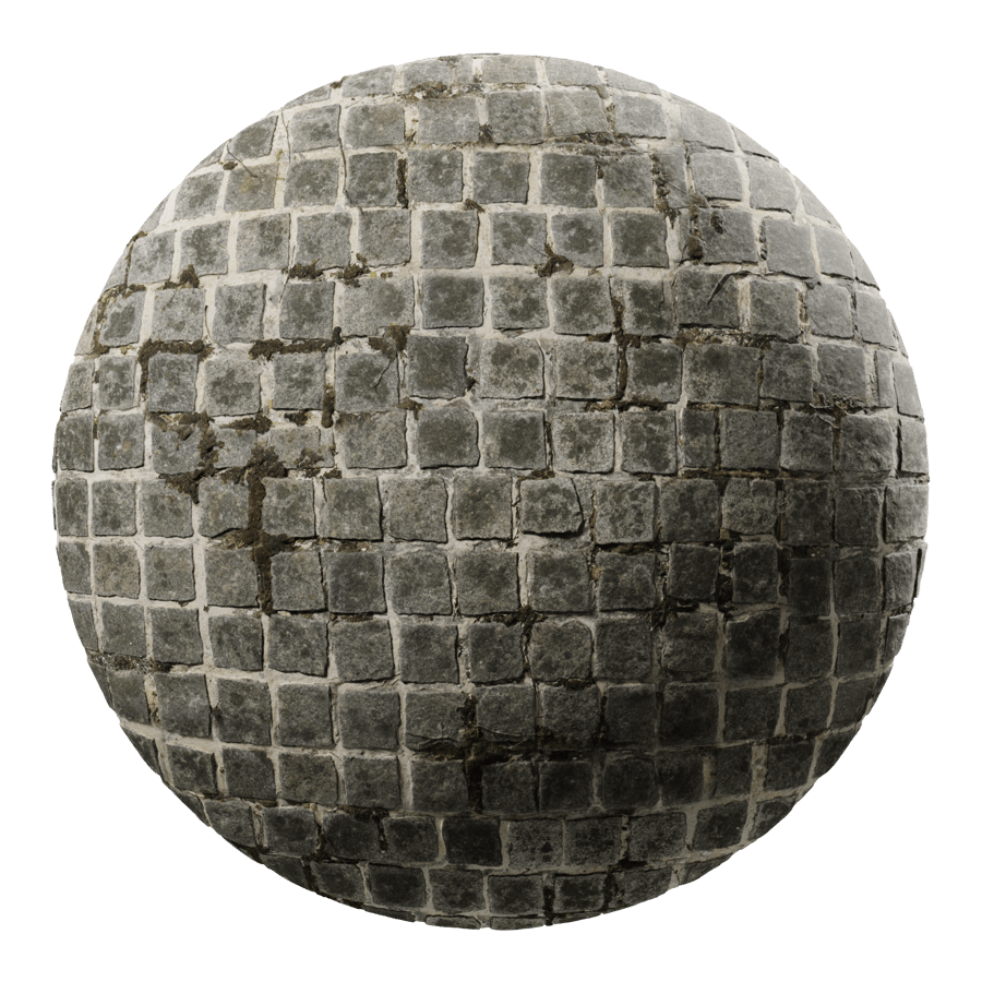 Mossy Worn Square Cobblestone Texture