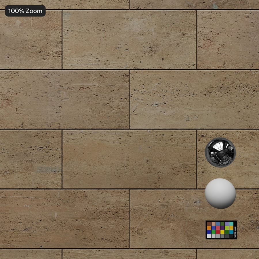 Textura de ladrilho 3D Weathered Travertine, bege