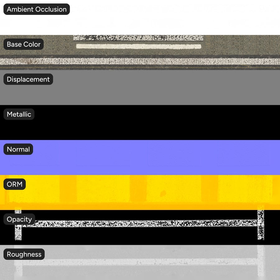 Road Markings Atlas Decal Texture, White