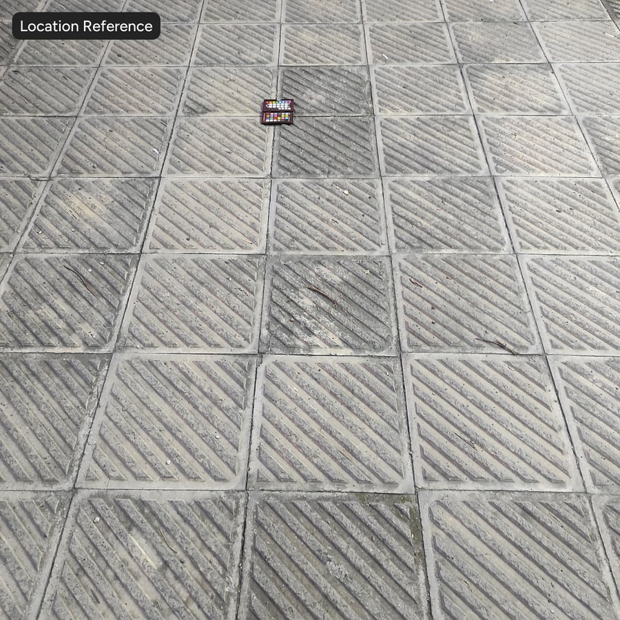 Diagonal Grooved Concrete Paver Texture