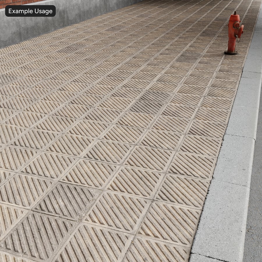 Diagonal Grooved Concrete Paver Texture