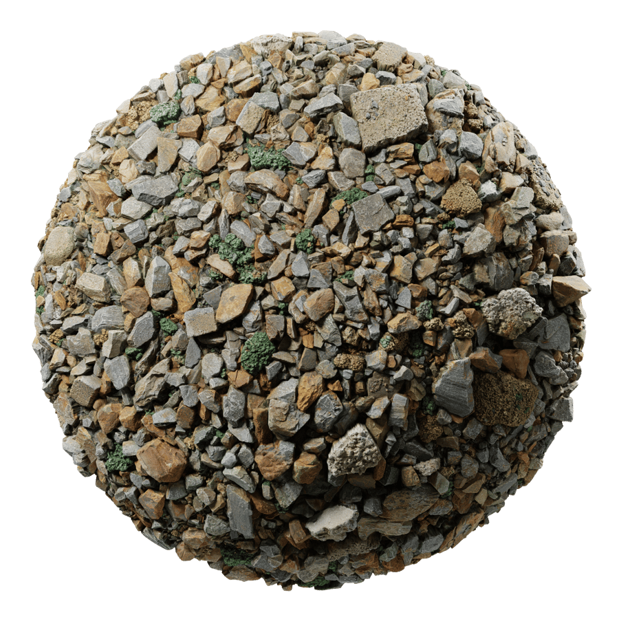 Loose Demolition Rubble and Rock Texture, Grey and Brown