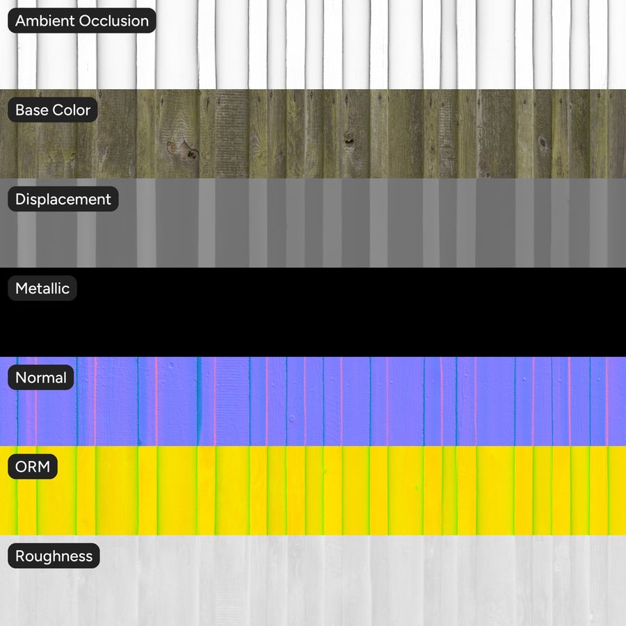 Mossy Vertical Wood Board Staket Textur
