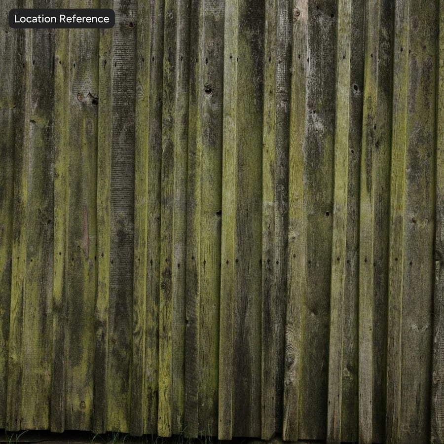 Mossy Vertical Wood Board Staket Textur