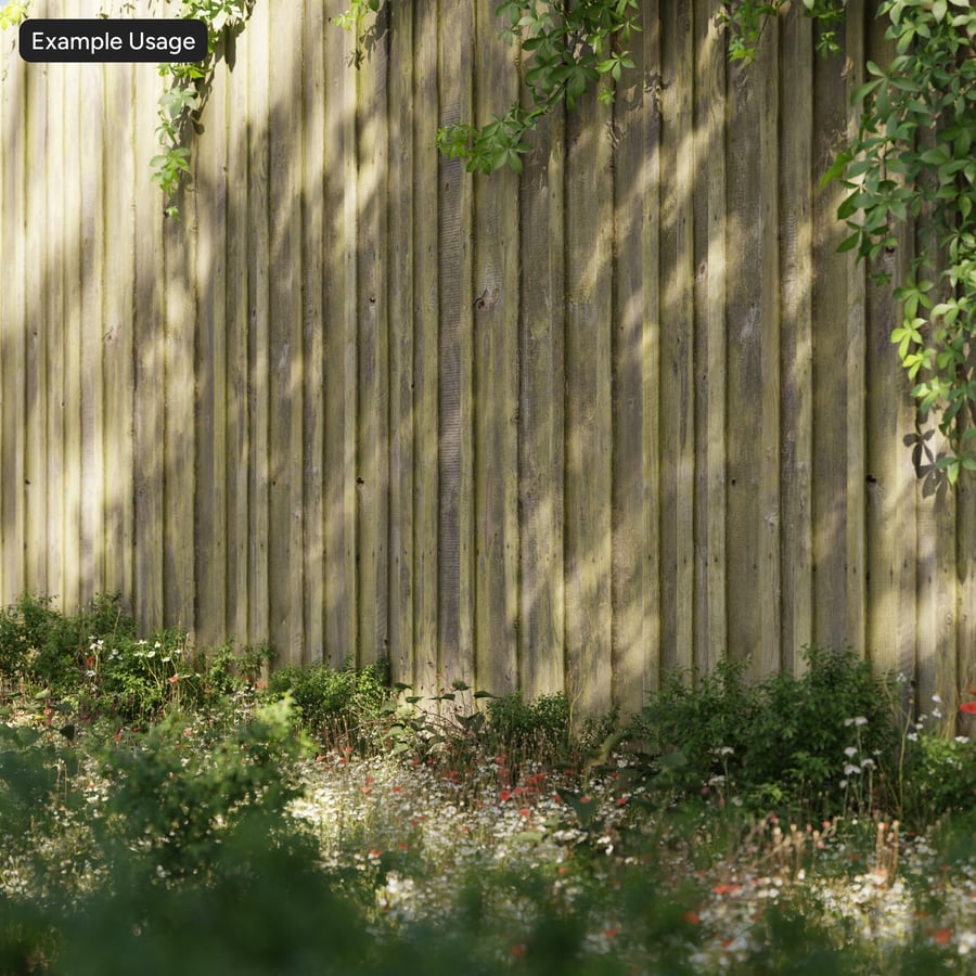 Mossy Vertical Wood Board Staket Textur