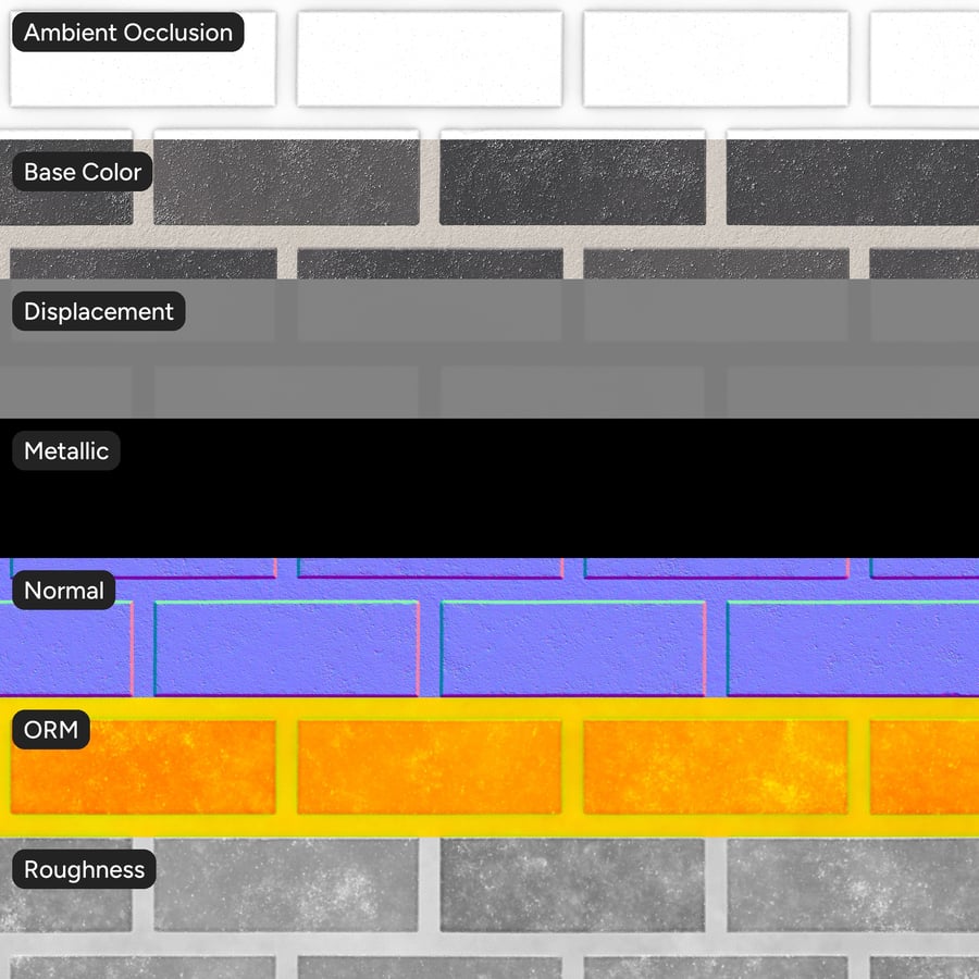 Faux Smooth Running Bond Brick Wall Texture, Grau