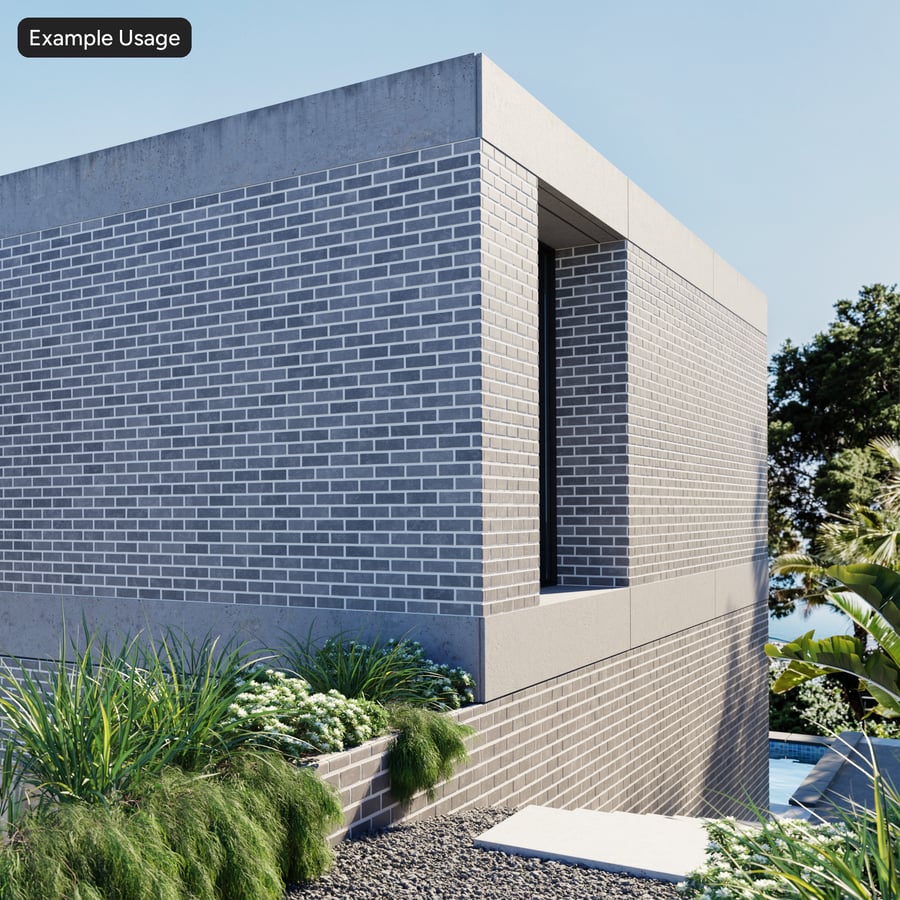 Faux Smooth Running Bond Brick Wall Texture, Grau
