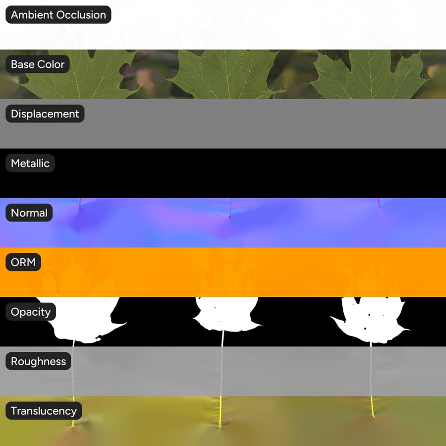 Maple Leaves Texture Atlas