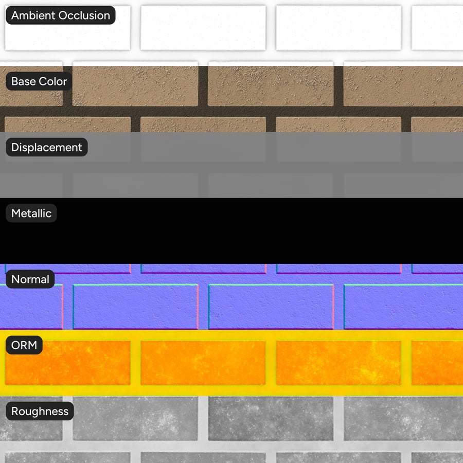 Faux Smooth Running Bond Brick Wall Texture, Yellow