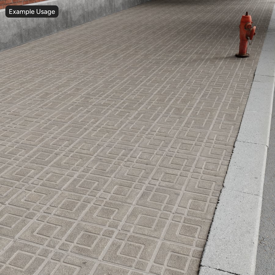 Geometrická vzorovaná struktura chodníku z kameniva