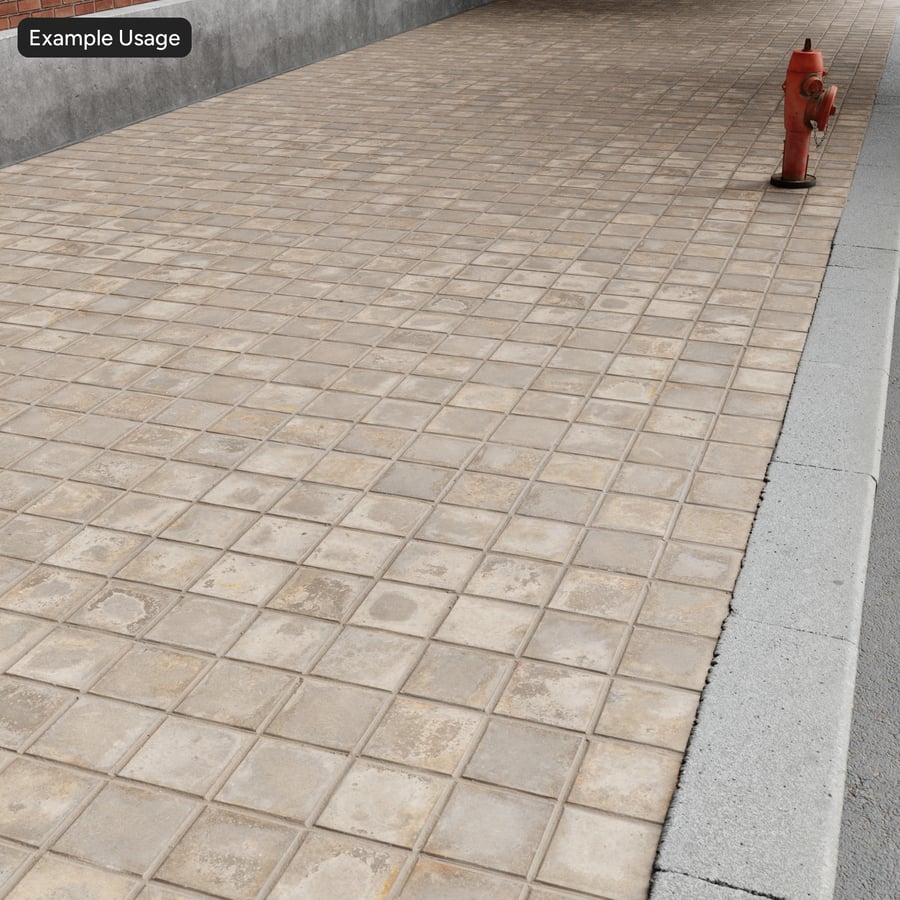 Sliten fyrkantig betong trottoar Textur
