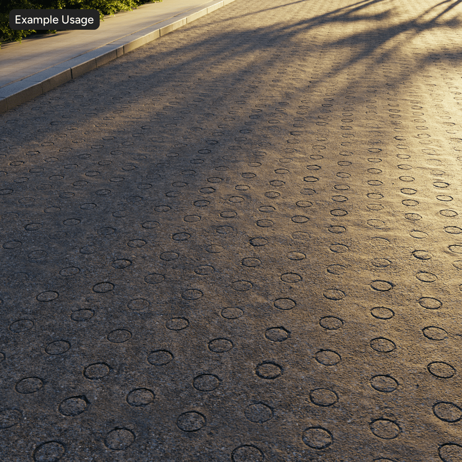 Textura de estrada de concreto agregado com padrão circular