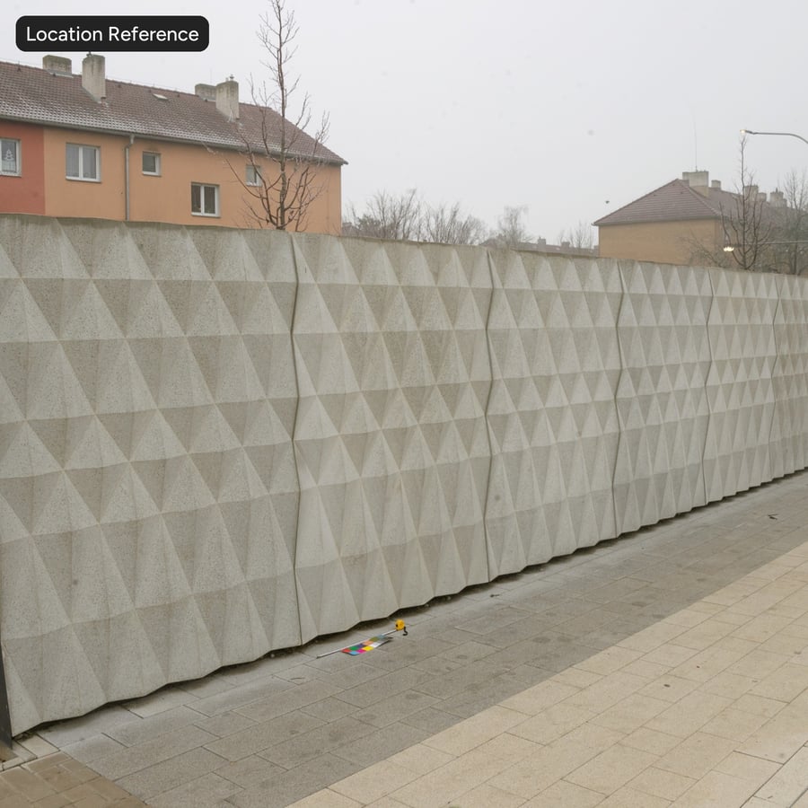 Họa tiết tường bê tông 3D trang trí có đốm, màu trắng