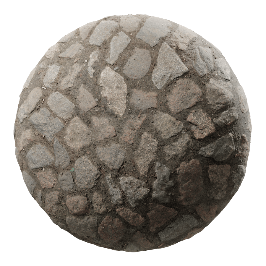 Worn Cobblestone Sidewalk Texture