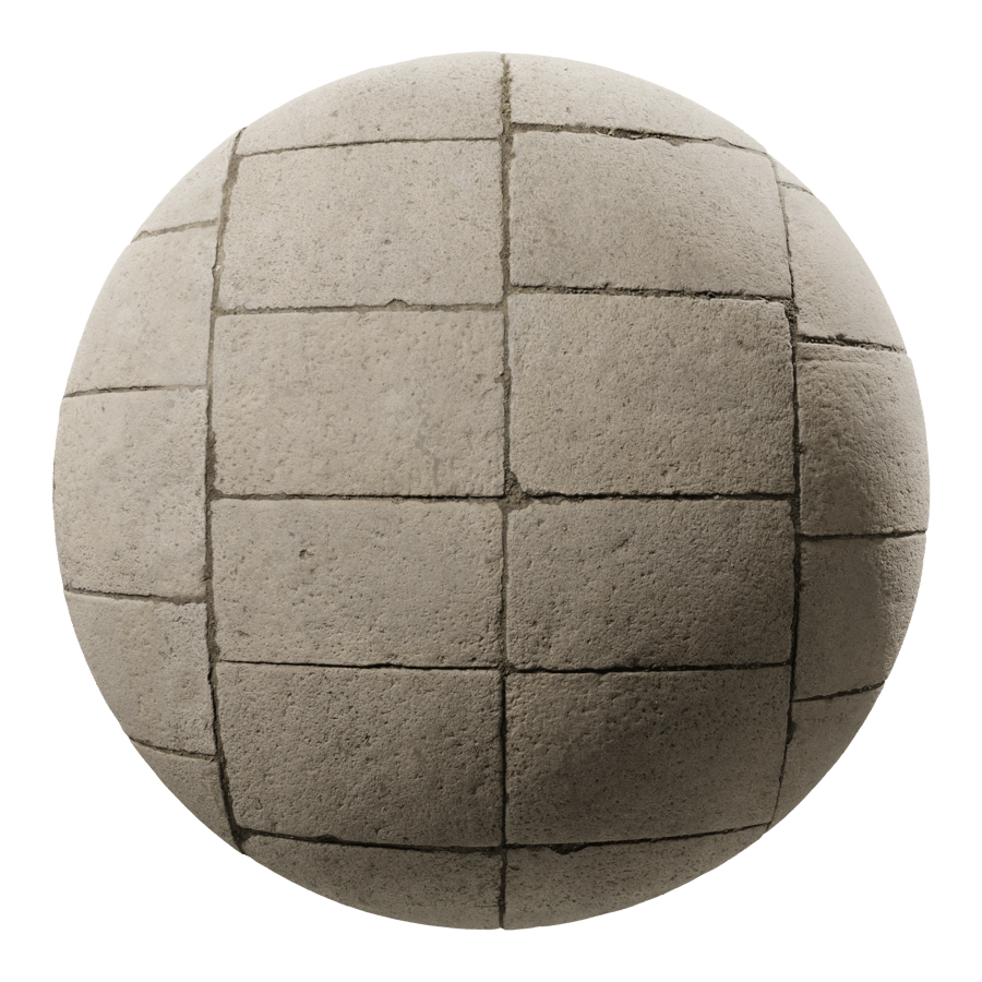 Worn Rectangular Running Bond Paver Texture, Beige