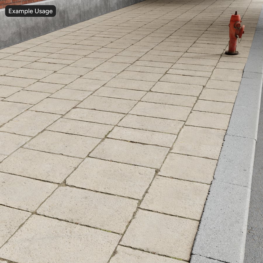 Opotřebovaná obdélníková dlažba Running Bond Texture, béžová