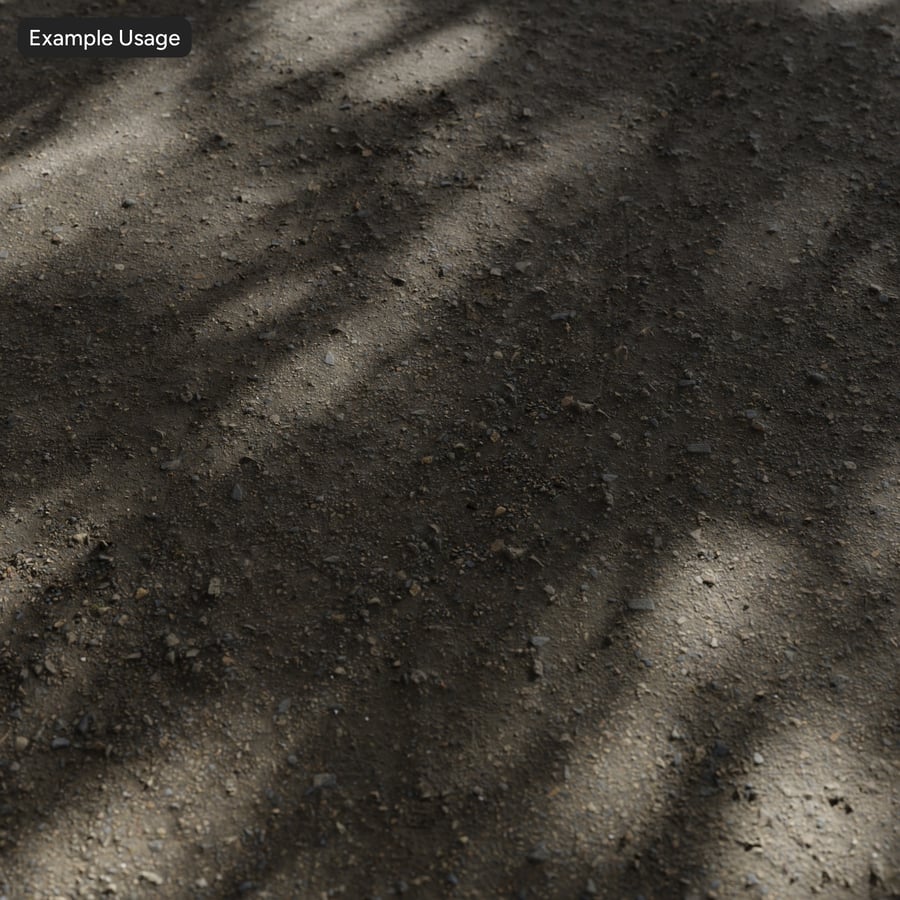 Textura de cascalho solto em caminho de terra