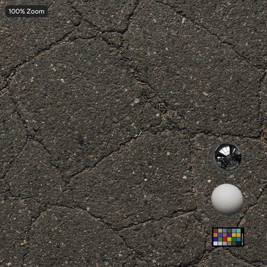 Cracked Coarse Aggregate Asphalt Texture