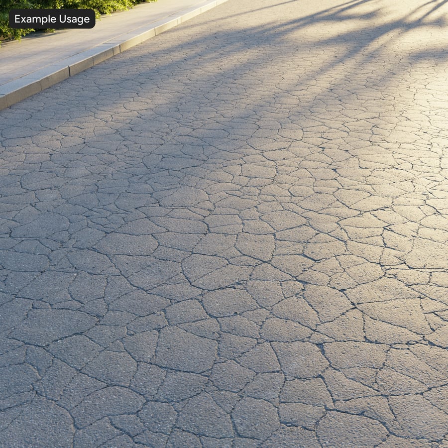 Cracked Coarse Aggregate Asphalt Texture