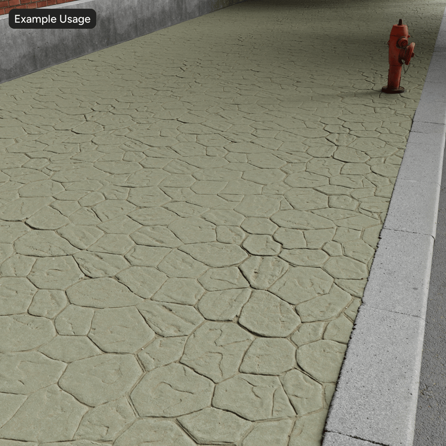Flagstone Betongbeläggning Textur, Grön