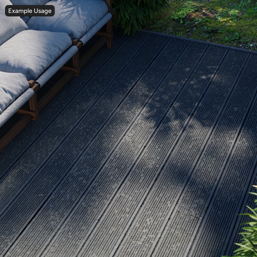 Moosige alte gerillte Komposit-Terrassendielen Textur