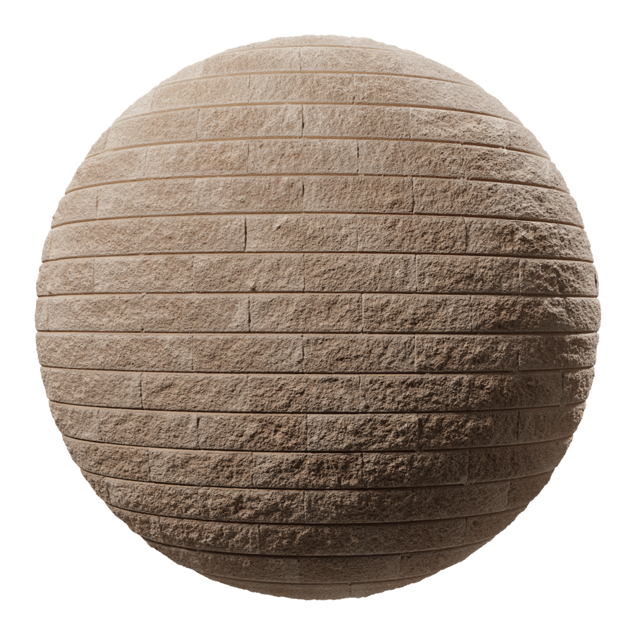 Sandfaced Long Running Bond Brick Wall Texture, Brown
