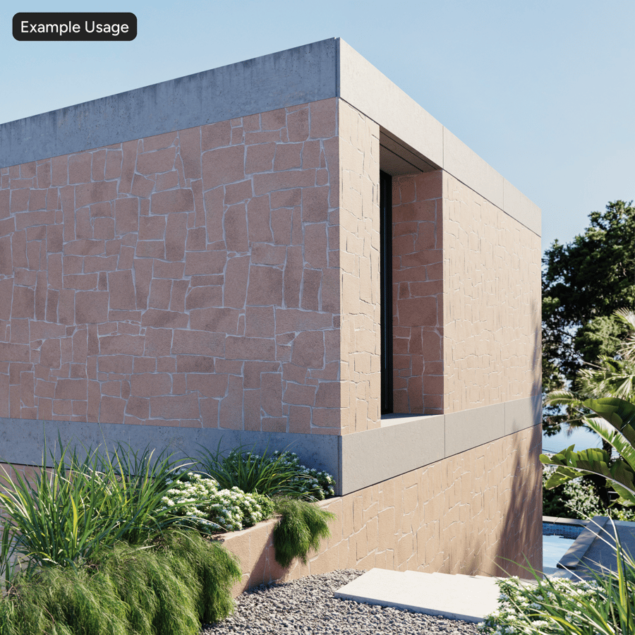 Faux Roughness Rubble Stone Wall Texture. Röd