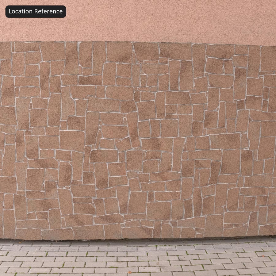 Faux Roughness Rubble Stone Wall Texture. Röd